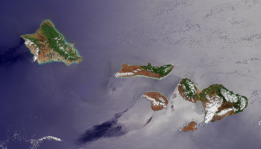 Pictures Of Hawaiian Islands. The image shows the islands of