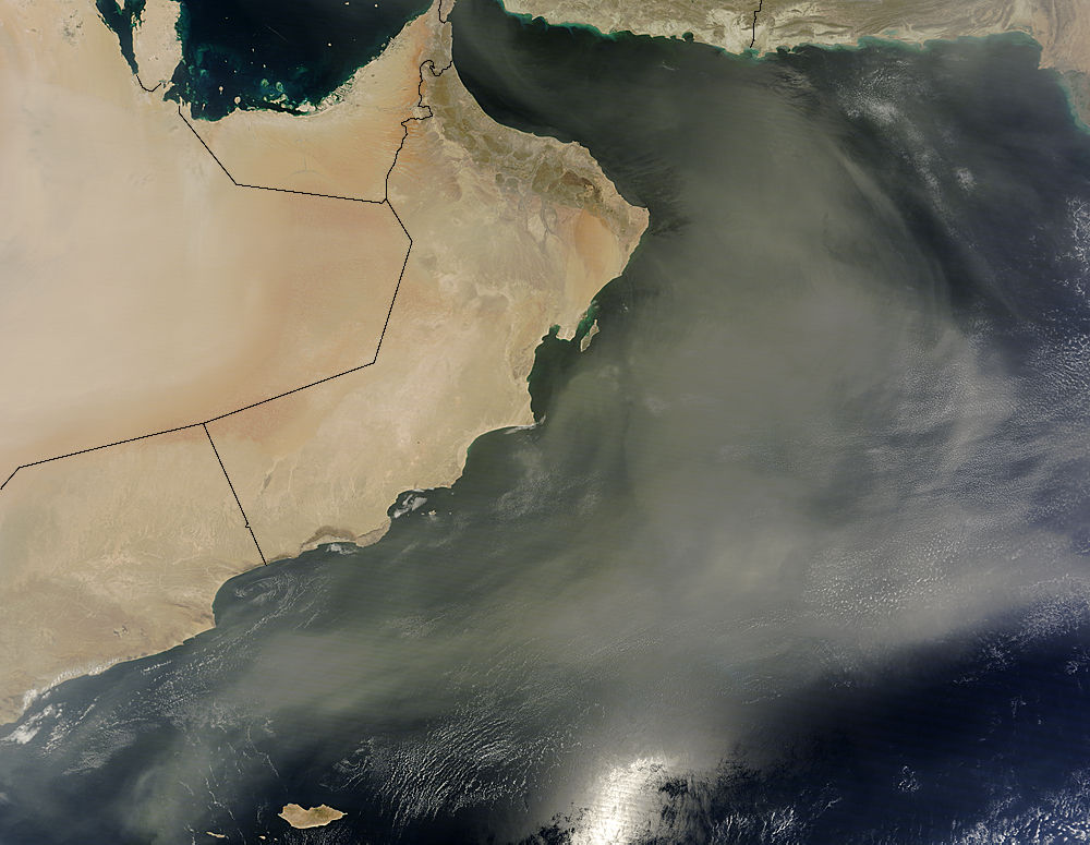 dust over the arabian sea