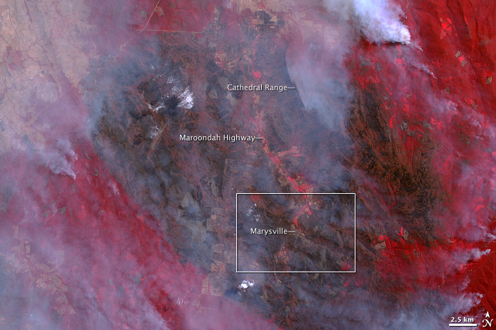 Bushfires around MARYSVILLE, Victoria : Natural Hazards