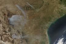 Fires in Mexico and Texas
