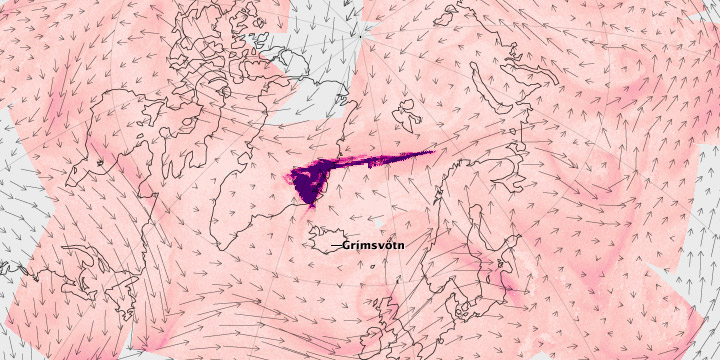 Sulfur Dioxide plume from Grímsvötn