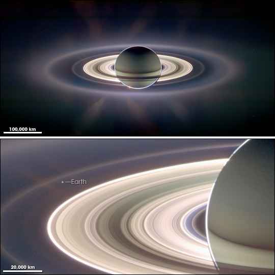 view images. A View of Earth from Saturn. download large image (583 KB, JPEG, 2766x1364)