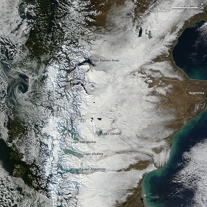 Snow Blankets Southern Patagonia