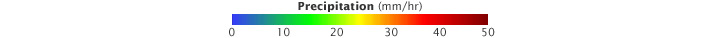 Color bar for Rainfall from Debby