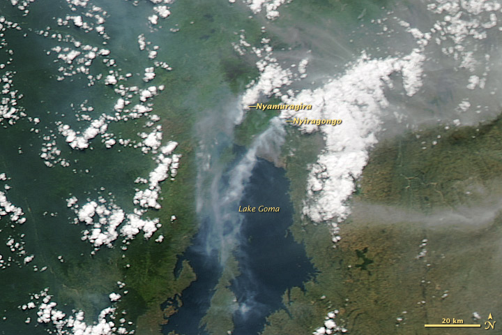 Vigorous Plume from Nyiragongo Volcano