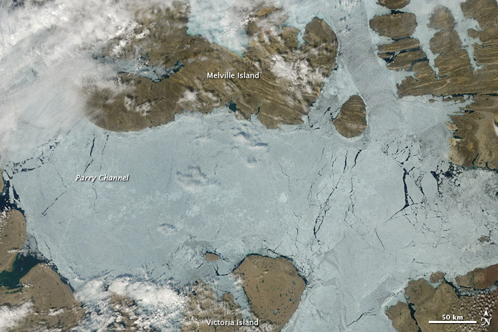 Sea Ice Retreats in the Northwest Passage