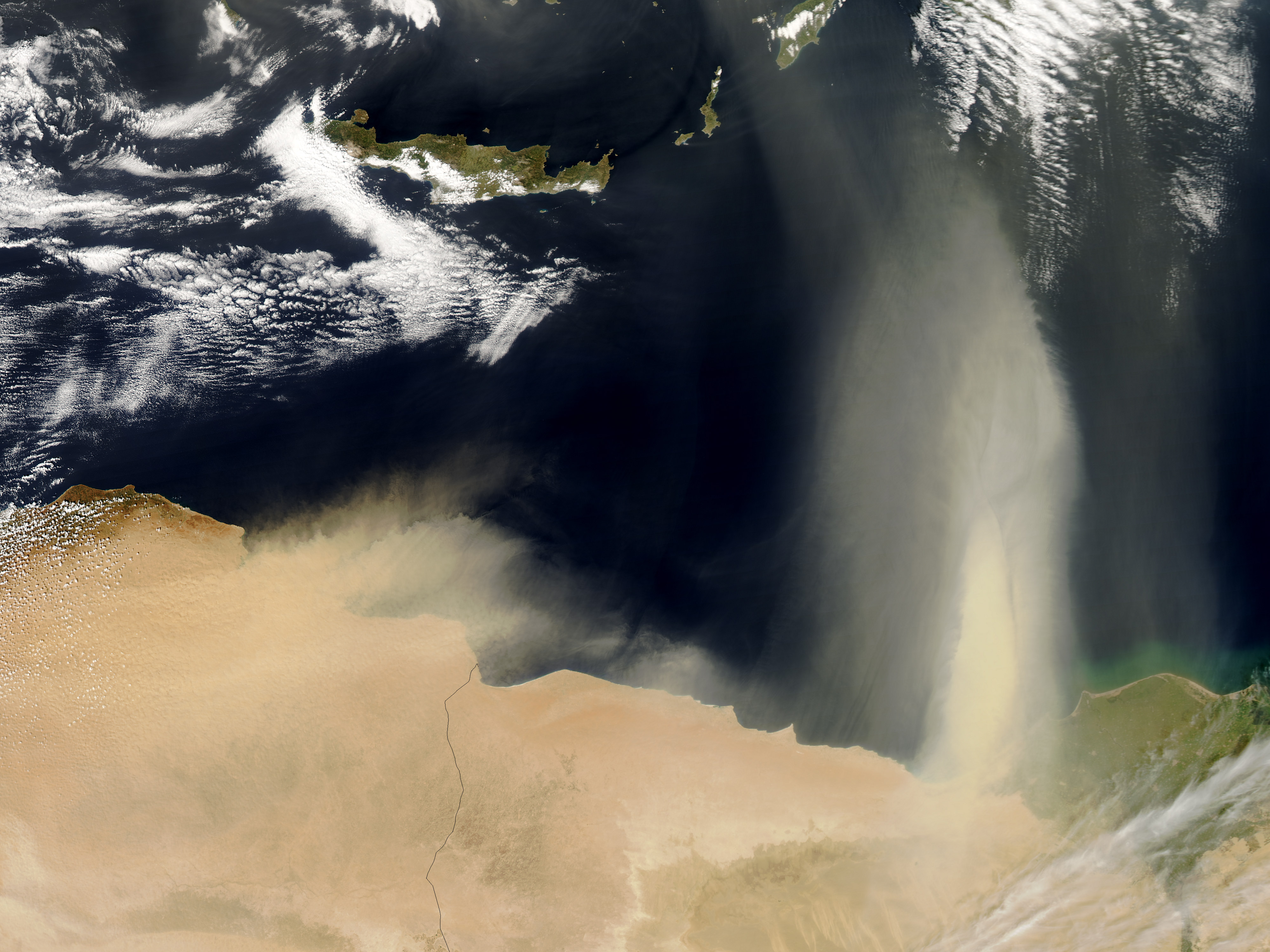 Solitary Dog Sculptor Nasa Dust Plumes Over The Mediterranean Sea