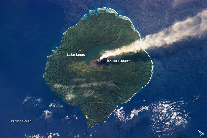 Steam Plume at Gaua Volcano