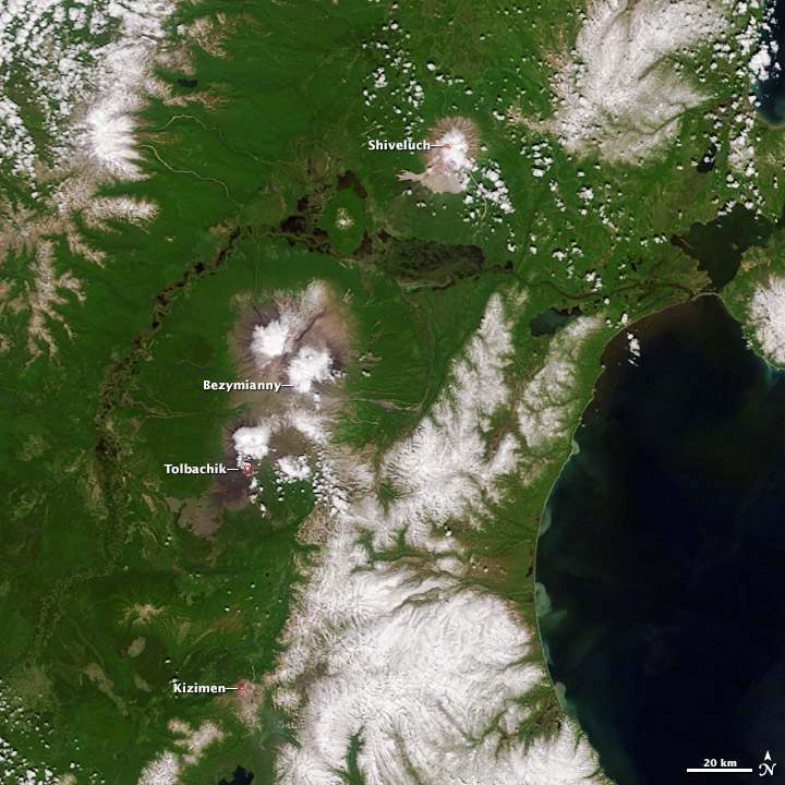 Erupting Kamchatka Volcanoes