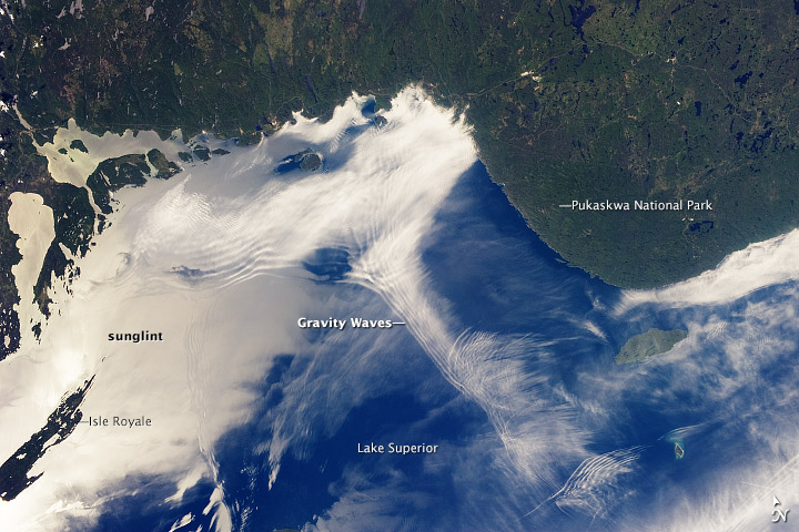 Gravity Waves and Sunglint, Lake Superior