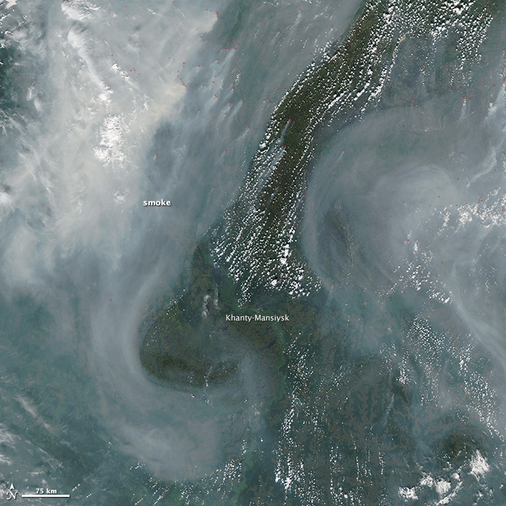 Smoke across central Russia