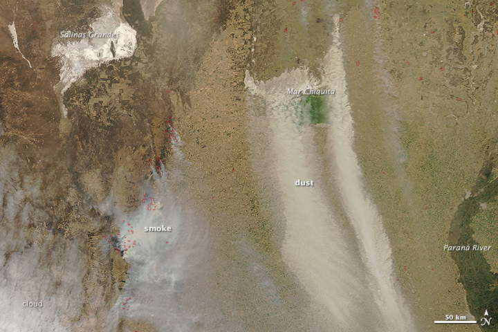 Fire, Dust Sweeps Across Northern Argentina