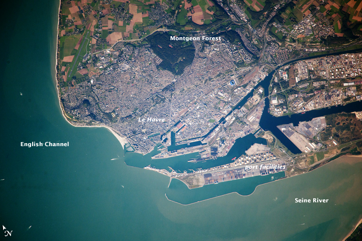 El Havre desde el espacio