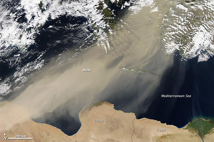 Saharan Dust over the Mediterranean Sea