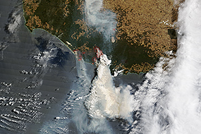 Bushfires Menance Towns in Western Australia