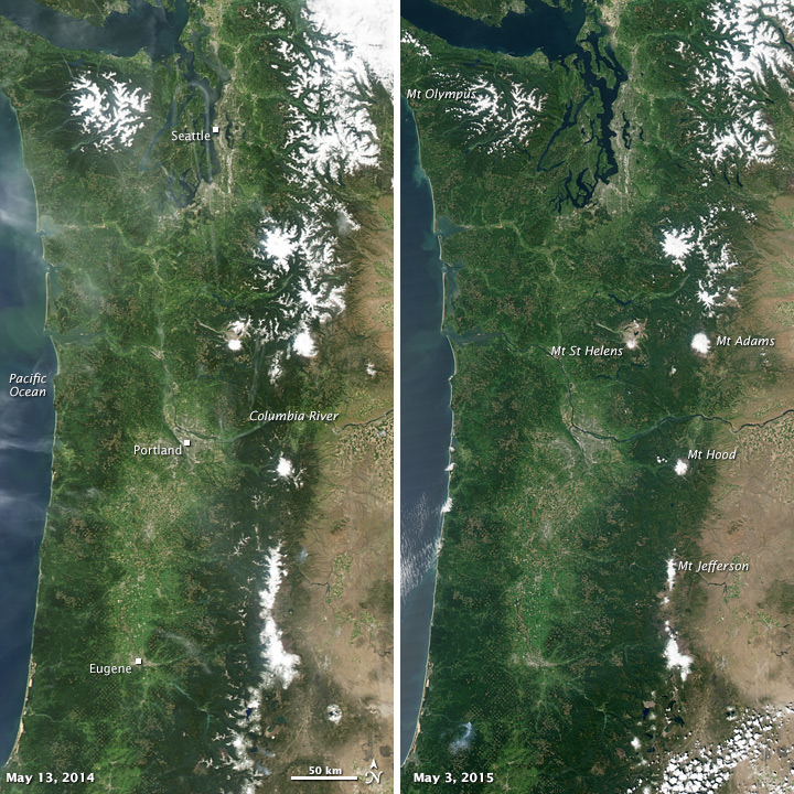 Diminished Snow Pack in the Pacific Northwest