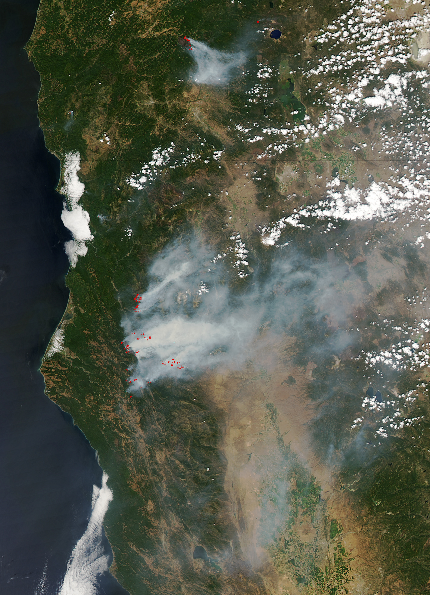 MODIS image of smoke from US western fires