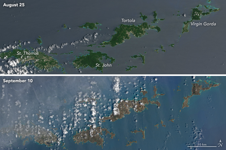 NASA: Hurricane Irma Turns Caribbean Islands Brown