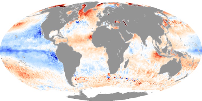 Global Map Sea Surface Temperature Anomaly Image 100