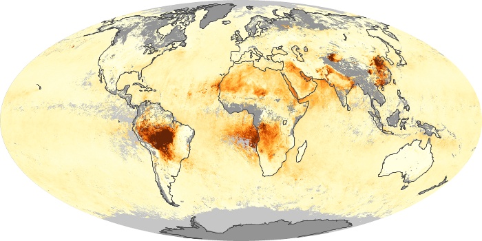 Global Map Aerosol Optical Depth Image 100