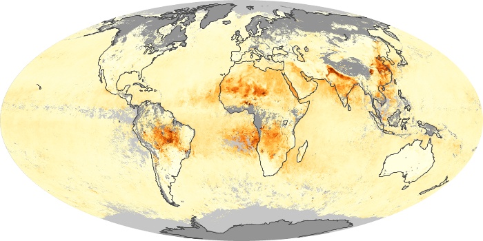 Global Map Aerosol Optical Depth Image 100