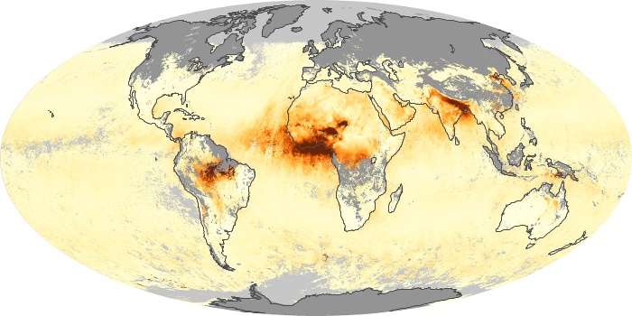 Global Map Aerosol Optical Depth Image 190