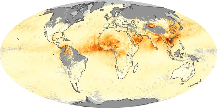 Global Map Aerosol Optical Depth Image 229