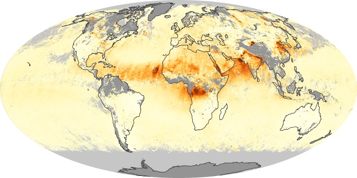 Global Map Aerosol Optical Depth Image 232