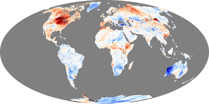 Global Map Land Surface Temperature Anomaly Image 1