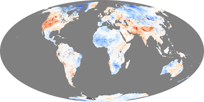 Global Map Land Surface Temperature Anomaly Image 50