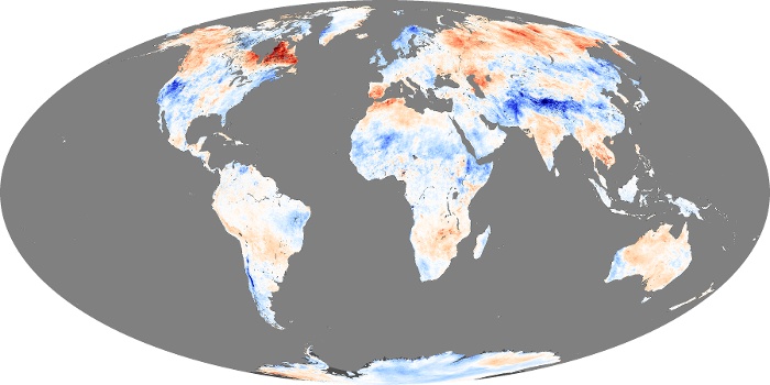 Global Map Land Surface Temperature Anomaly Image 64