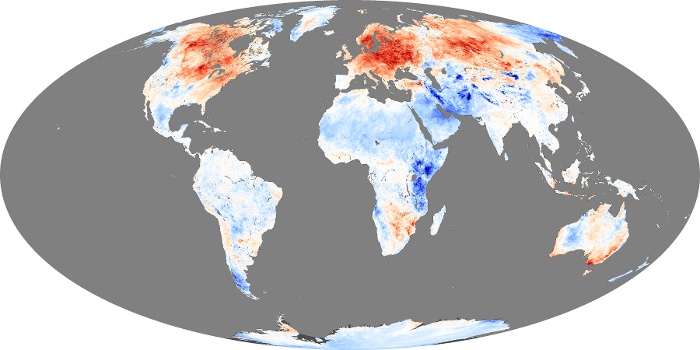 Global Map Land Surface Temperature Anomaly Image 82