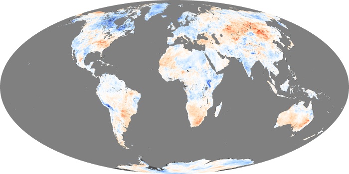 Global Map Land Surface Temperature Anomaly Image 33