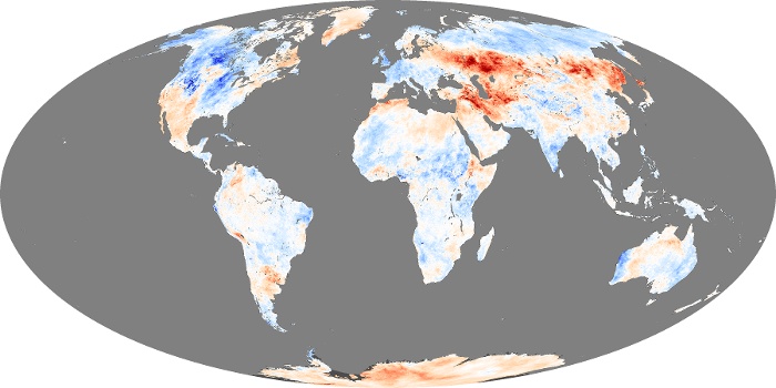 Global Map Land Surface Temperature Anomaly Image 98