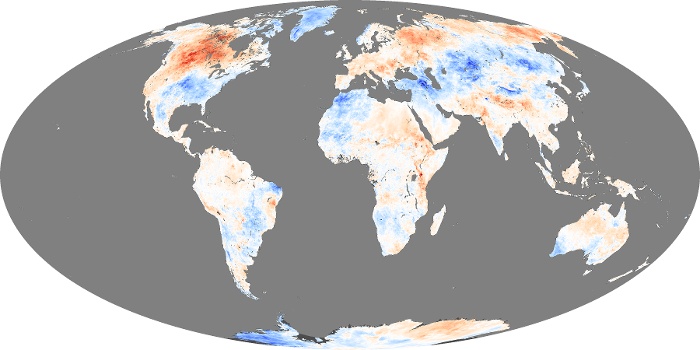 Global Map Land Surface Temperature Anomaly Image 116