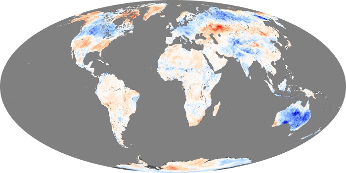 Global Map Land Surface Temperature Anomaly Image 99