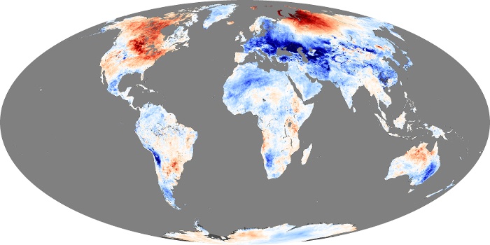 Global Map Land Surface Temperature Anomaly Image 116