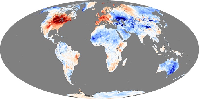 Global Map Land Surface Temperature Anomaly Image 87