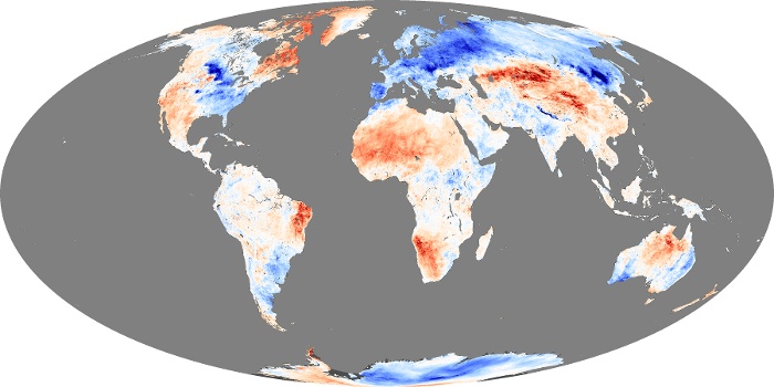 Global Map Land Surface Temperature Anomaly Image 158