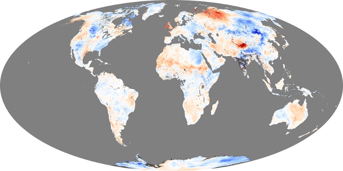 Global Map Land Surface Temperature Anomaly Image 162