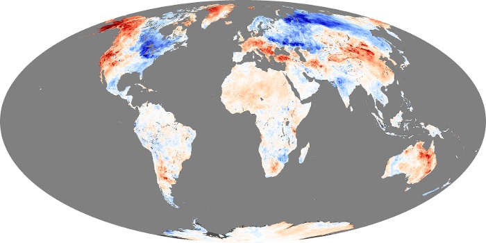 Global Map Land Surface Temperature Anomaly Image 91