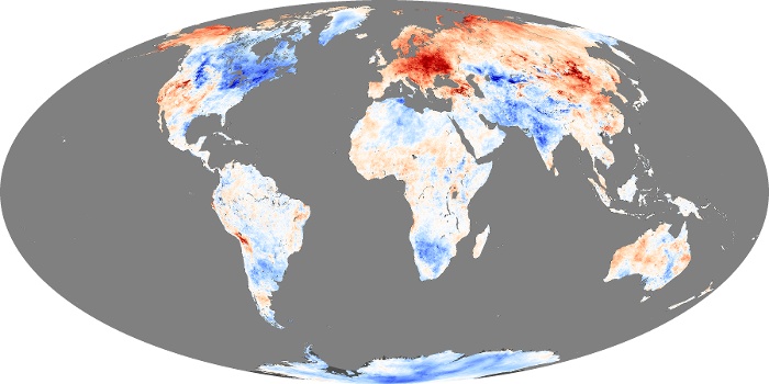 Global Map Land Surface Temperature Anomaly Image 111