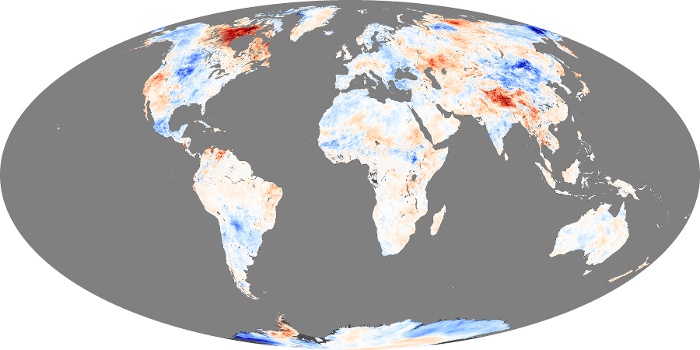 Global Map Land Surface Temperature Anomaly Image 172