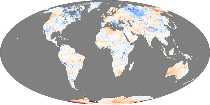 Global Map Land Surface Temperature Anomaly Image 176