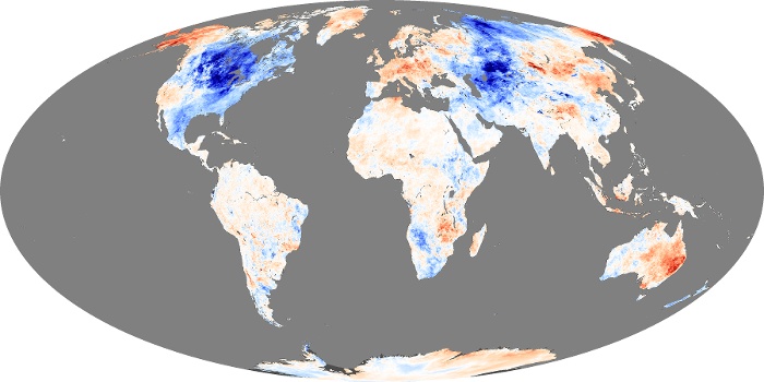 Global Map Land Surface Temperature Anomaly Image 101