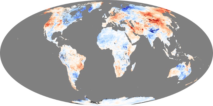 Global Map Land Surface Temperature Anomaly Image 121