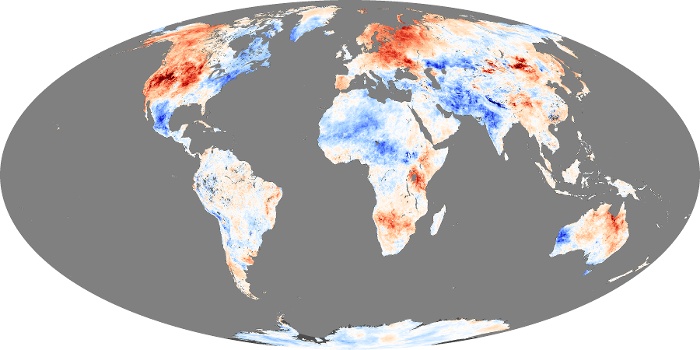 Global Map Land Surface Temperature Anomaly Image 181