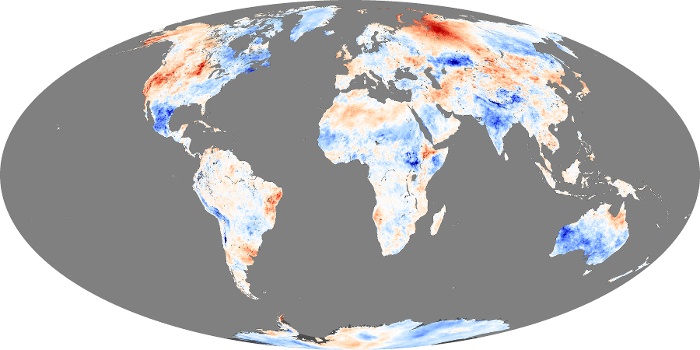 Global Map Land Surface Temperature Anomaly Image 124