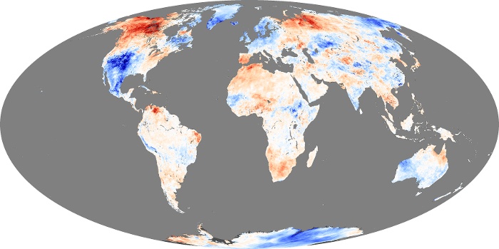 Global Map Land Surface Temperature Anomaly Image 184