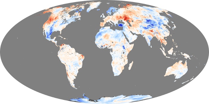 Global Map Land Surface Temperature Anomaly Image 185